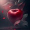 Digital manipulation A red apple with a sense of dynamic motion ai generative