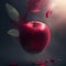 Digital manipulation A red apple with a sense of dynamic motion ai generative