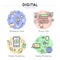 Digital Marketing Colored Icon Set