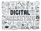 Digital marketing doodle elements set