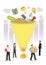 Digital marketing funnel leads generation with customers, marketing, sales generation and optimization. Result in profit earning