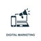 Digital Marketing icon. Monochrome simple Marketing Strategy icon for templates, web design and infographics