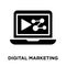Digital marketing icon vector isolated on white background, logo