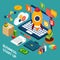 Digital Marketing Isometric Concept