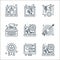 digital marketing line icons. linear set. quality vector line set such as advertising, email, award, target, advertising,