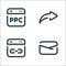 Digital marketing line icons. linear set. quality vector line set such as email, link, share