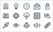 Digital marketing line icons. linear set. quality vector line set such as link, anchor, rocket, sound, view, laptop, strongbox,