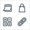 digital marketing line icons. linear set. quality vector line set such as link, calculator, shopping bag