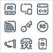 digital marketing line icons. linear set. quality vector line set such as online shop, group, announcer, ad blocker, keywording,