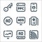 Digital marketing line icons. linear set. quality vector line set such as rss, video ad, stats, premium, advertising, ad blocker,