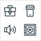 Digital marketing line icons. linear set. quality vector line set such as strongbox, sound, mobile store
