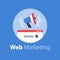 Digital marketing, online campaign, internet advertising, megaphone announcement