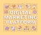 Digital marketing platform word concepts orange banner