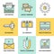 Digital marketing and seo optimization flat icons