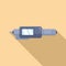 Digital micrometer icon flat vector. Caliper ruler