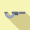 Digital micrometer tool icon flat vector. Vernier scale