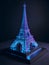 Digital Model of the Eiffel Tower on a Table with Epic Lighting.