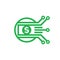 Digital money dollar - vector logo template illustration. Currency - creative sign. Design element