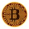 Digital money golden dark coin on white stock vector
