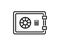 Digital money safe line icon. money protection, financial and banking symbol