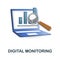 Digital Monitoring icon. 3d illustration from fintech collection. Creative Digital Monitoring 3d icon for web design