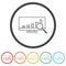 Digital Monitoring icon. Set icons in color circle buttons