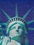 Digital mosaic of small images comprising Statue of Liberty