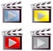 Digital movie media icon set (vector)