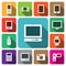 Digital multimedia electronic device icon set