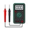 Digital multimeter. Electrical Measuring Instrument Voltage Amperage Ohmmeter and Power. Vector