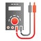 Digital multimeter flat icon. Electricity tester color icons in trendy flat style. Voltmeter gradient style design