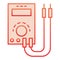 Digital multimeter flat icon. Electricity tester red icons in trendy flat style. Voltmeter gradient style design