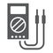 Digital multimeter glyph icon, tool and instrument, electric volmeter sign, vector graphics, a solid pattern