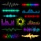 Digital music equalizer audio waves set vector llustration design template audio signal visualization
