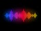 Digital music equalizer. Color waves design. Rainbow sound concept. Colorful audio visualization. Vector illustration