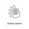 Digital Native icon outline style. Thin line design from fintech icons collection. Pixel perfect digital native icon for