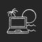 Digital nomad chalk white icon on black background