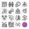 Digital nomad outline icons