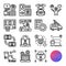 Digital nomad outline icons