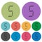 Digital number five of seven segment type color darker flat icons