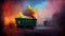 Digital Oil Painting of a Dumpster Fire