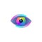 Digital optical icon with colorful eyeball