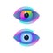 Digital optical icons with eyeballs