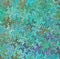 Digital Painting Abstract Multi-Color Chaotic Wavy Shapes in Aqua Green Color Background