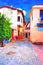 A digital painting of cobbled back streets of Kaleici in Antalya Turkey