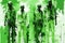 Digital painting of a group of soldiers standing in a row with a green background