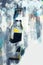 Digital painting of hand holding bottle of beer, Illustration of soft drink bottle