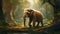 Digital Painting Of An Old Elephant In A Forest: Neoclassicism Illustration