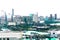 Digital Painting and Sketch Drawing color marker pen of Yokohama cityscape and Minato Mirai bay in Yokohama, Kanagawa, Japan -