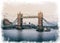 Digital painting of westminster bridge in london in UK